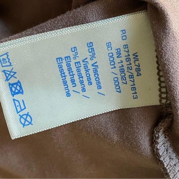 BODEN dotty surplice top, ruched stretch knit, taupe with white dots, UK brand - Picture 7 of 8